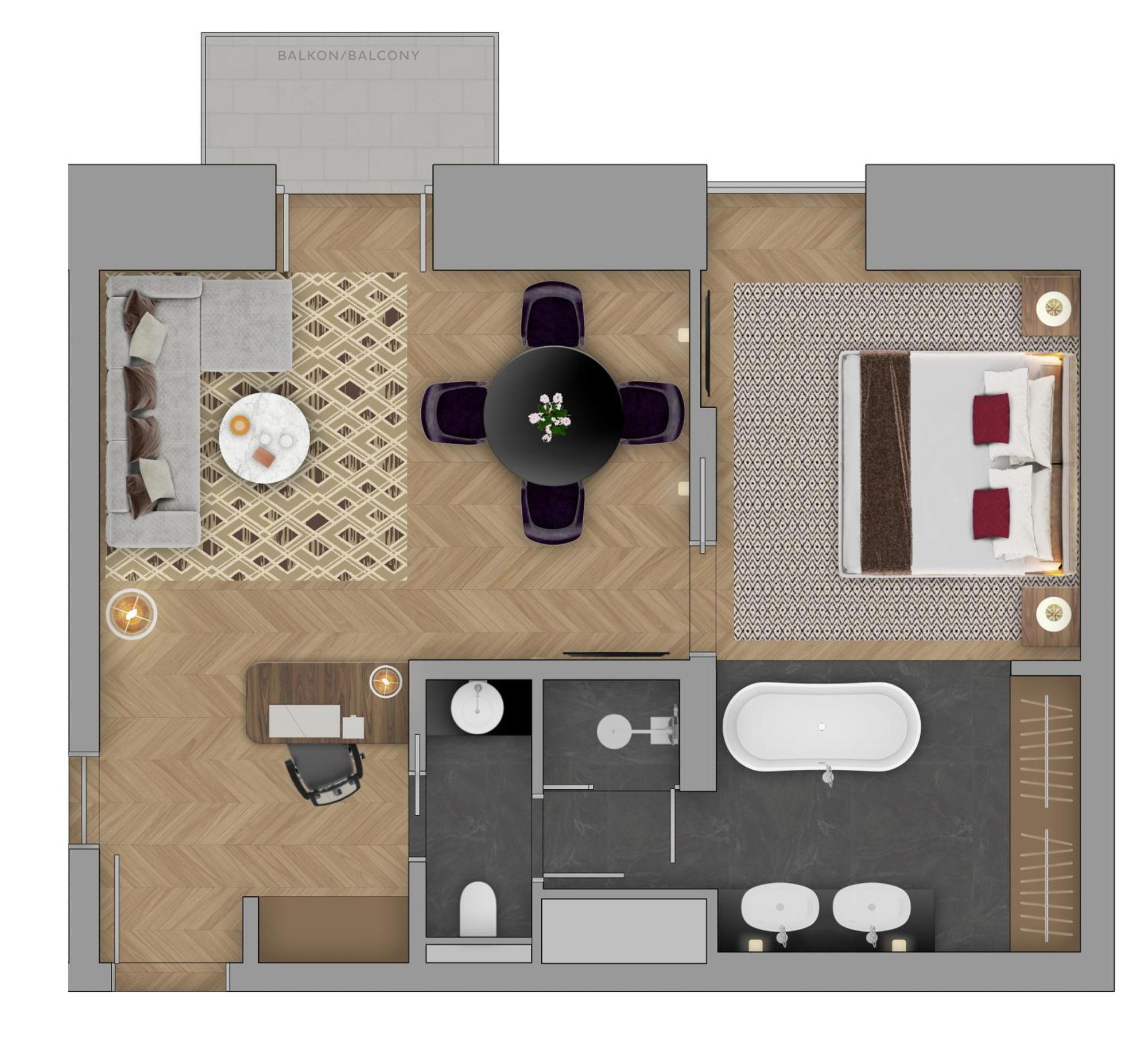 Buergenstock Hotel & Alpine Spa Camera foto A floorplan of a suite